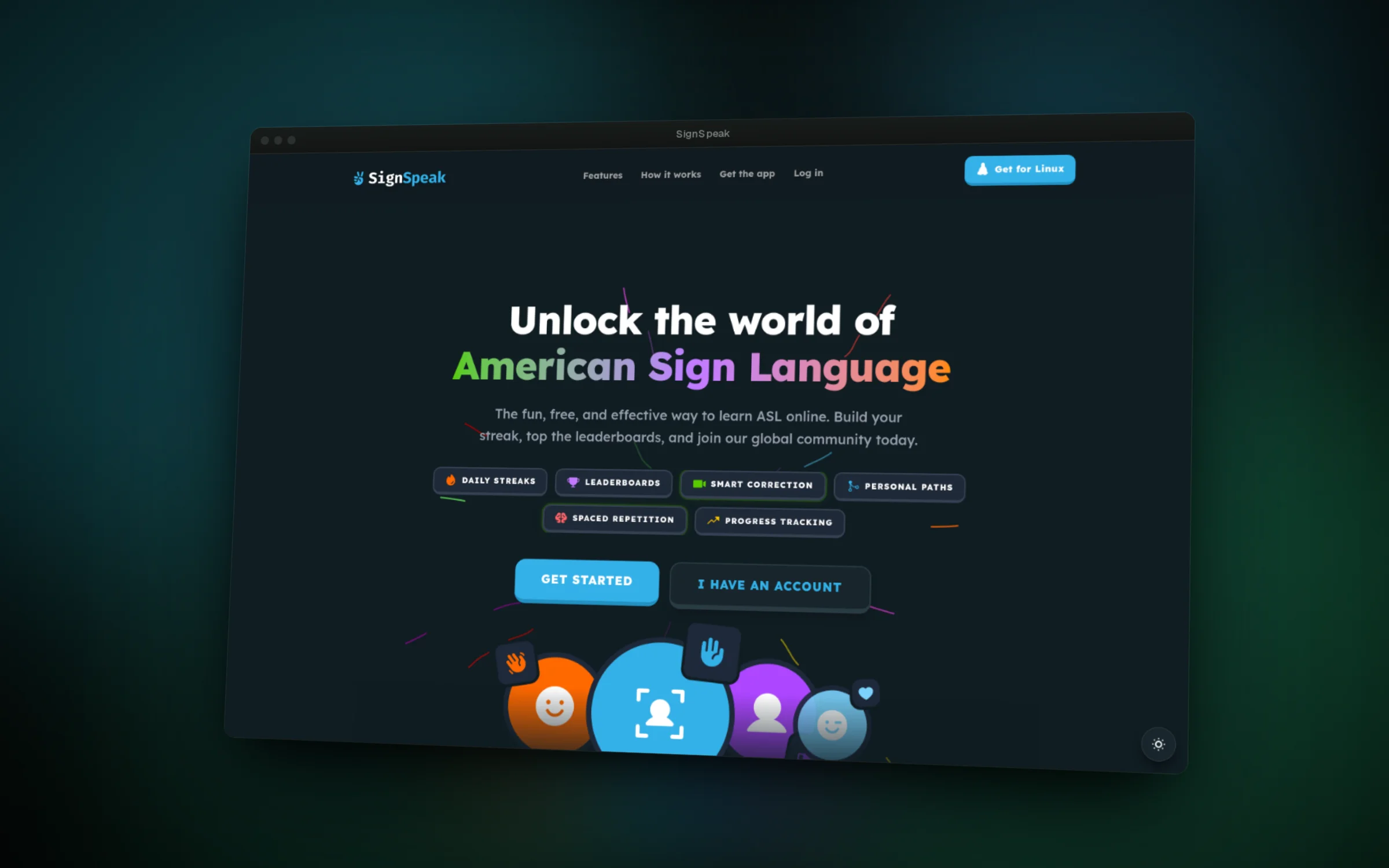 The landing page